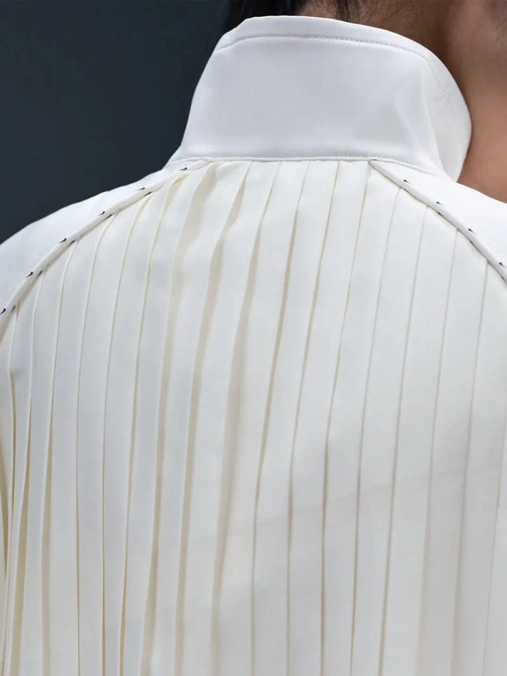 Nike Cream Pleated Bomber Jacket